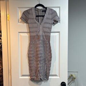French Connection Gray Bandage Dress US 0 NWT
